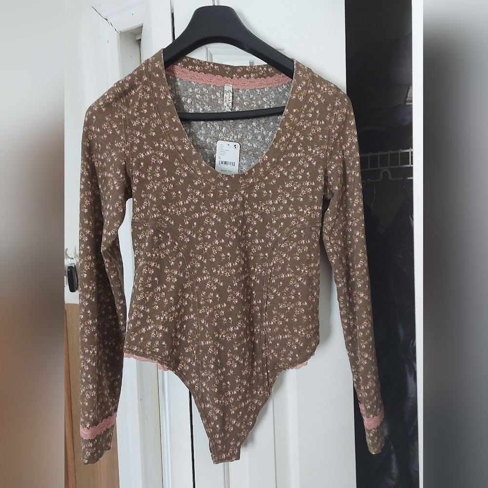 Free People Multicolor Bodysuit Earth Combo